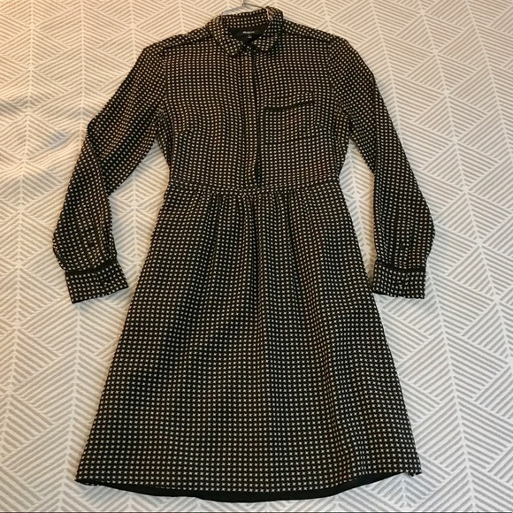 Madewell silk print button front dress (Wednesday would approve) - Picture 1 of 8